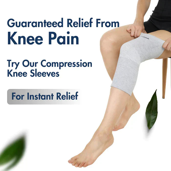 Instant Pain Relief Bamboo Compression Knee Sleeves (Pack of 2)