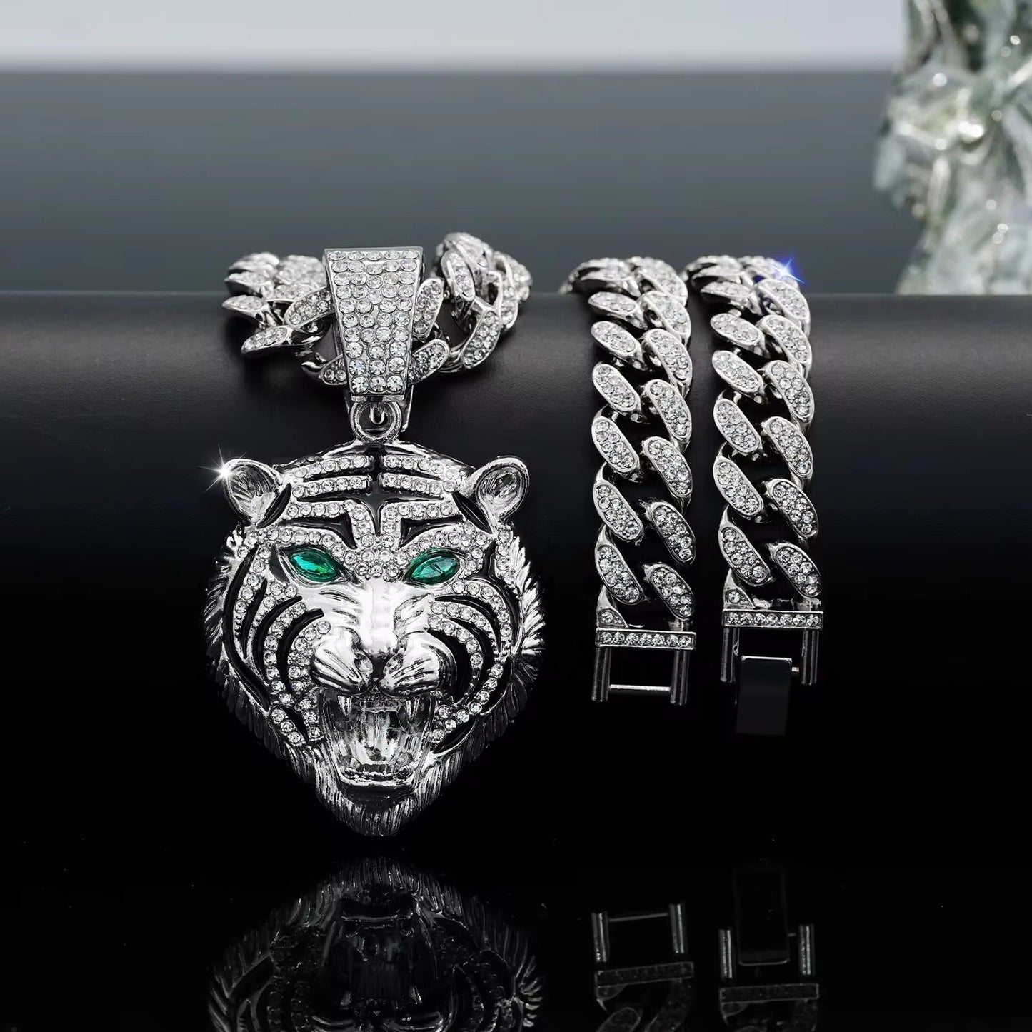 3D Tiger Pendant Necklace for Men