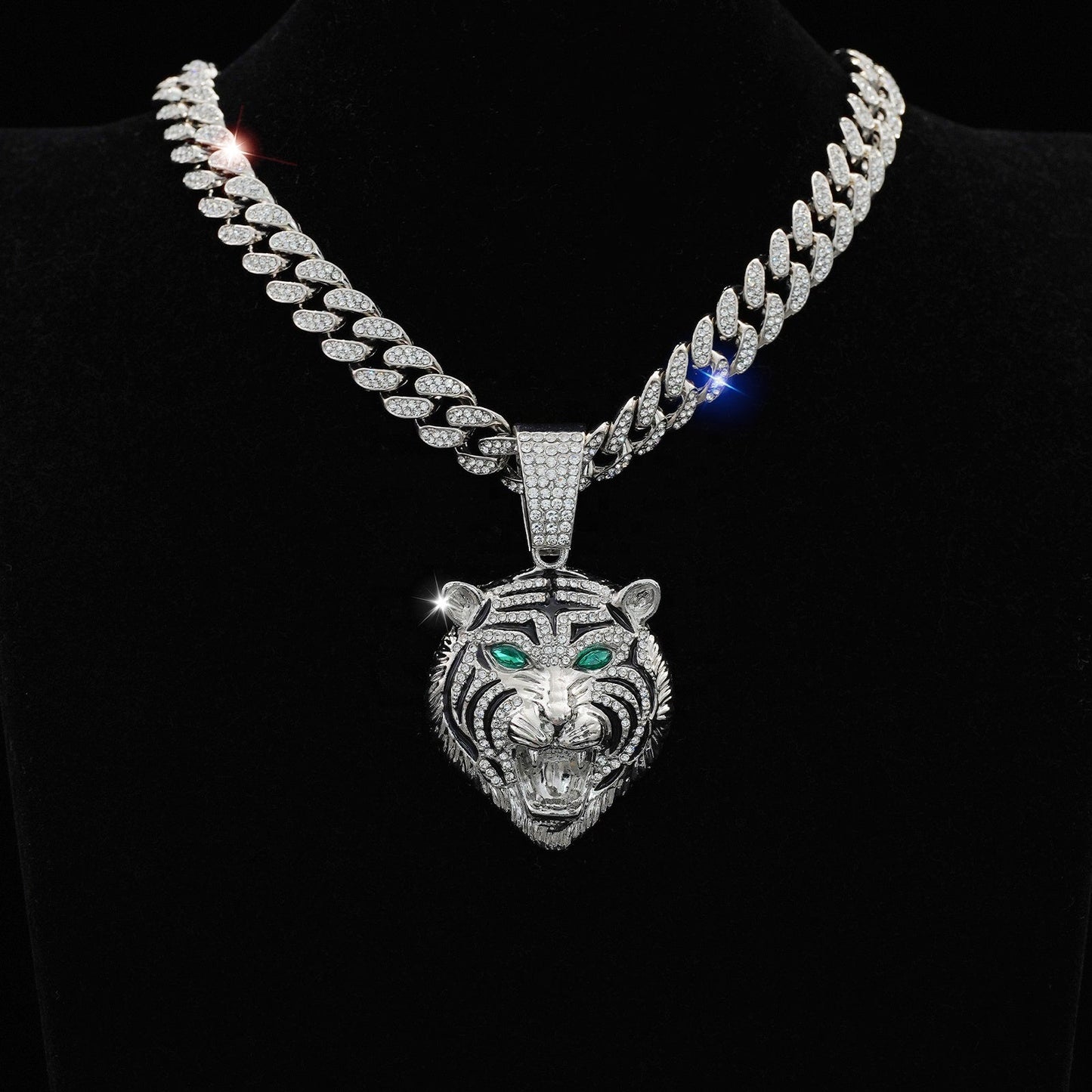 3D Tiger Pendant Necklace for Men