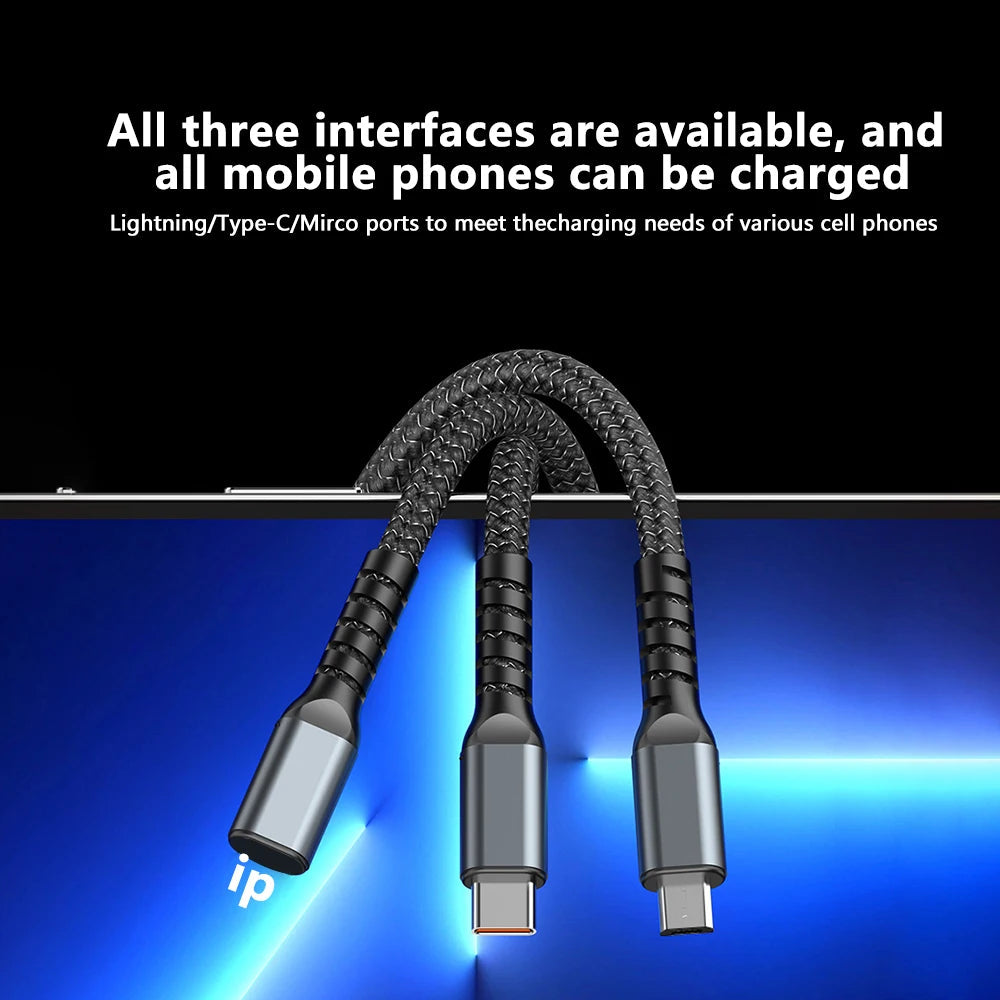 3 in 1 Fast Charging Cable for All Phones